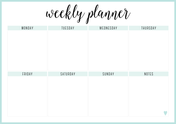 Free Printable Irma Weekly Planner Portrait by Eliza Ellis The 