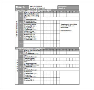 work out plan template