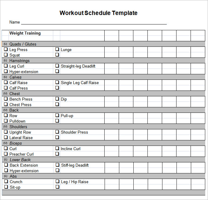 Workout Schedule Template – 10+ Free Word, Excel, PDF Format 