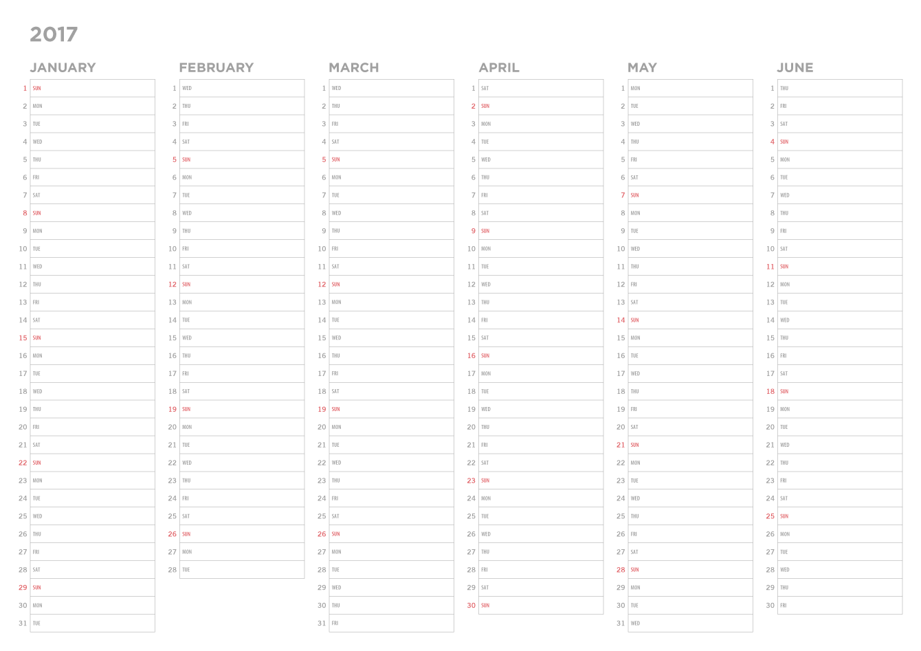 2017 Calendar Download 17 free printable Excel templates (.xls)