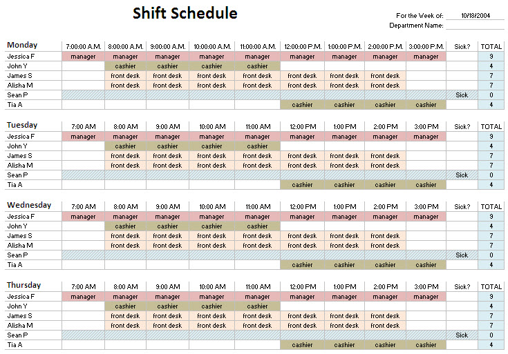 24 Hour Shift Schedule Template Planner Template Free