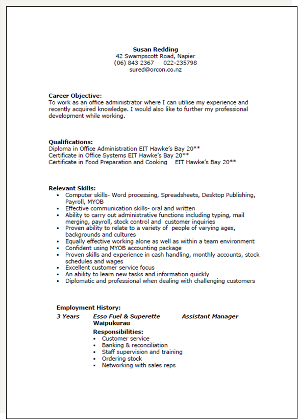 example of personal statement for cv nz
