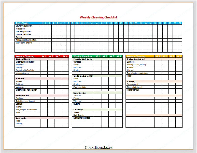 12 Cleaning Schedule Template For Office DocTemplates