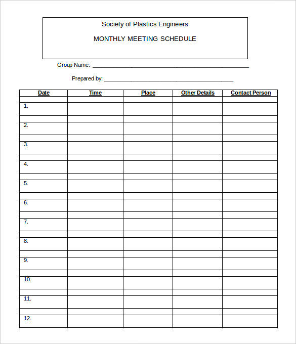 monthly rota template