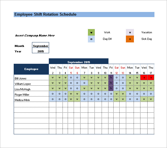 On Call Rotation Schedule Template | planner template free