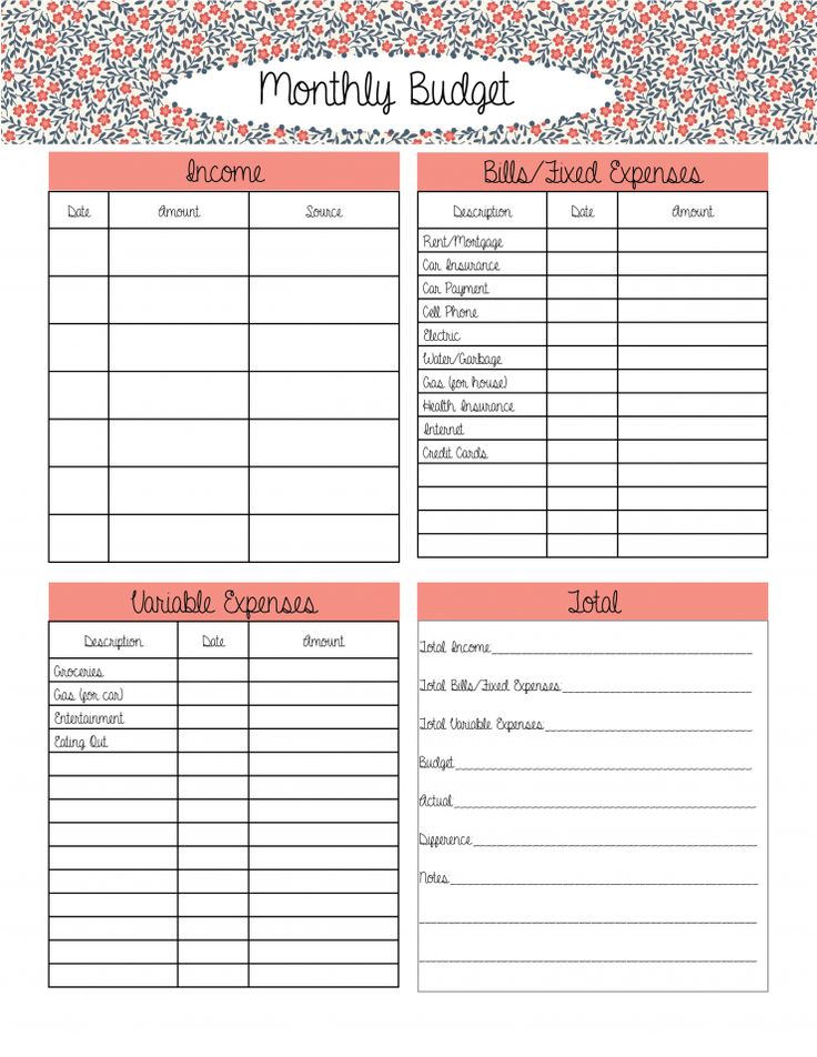 Printable Budget Planner - planner template free