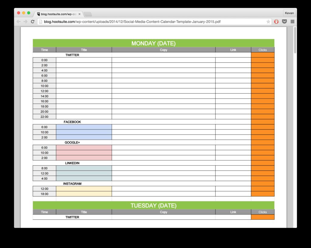 social media calendar template download planner template free